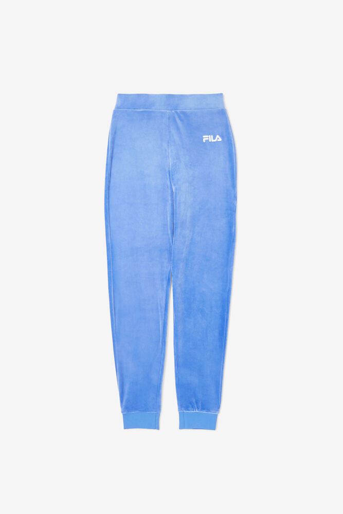 Fila Pants Sara Velour Jogger Womens Blue - India DCR-163245